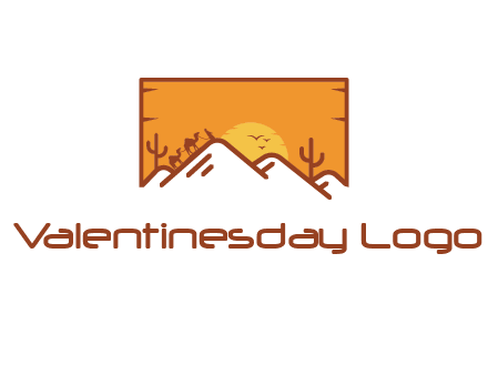 negative spacing mountains in desert background