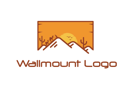 negative spacing mountains in desert background