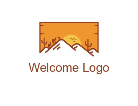 negative spacing mountains in desert background