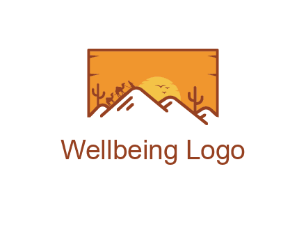 negative spacing mountains in desert background