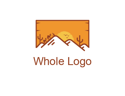 negative spacing mountains in desert background