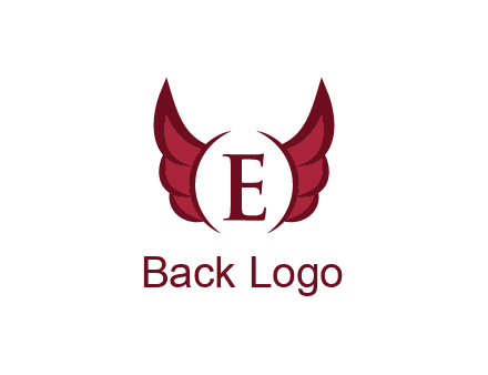 letter E between two wings