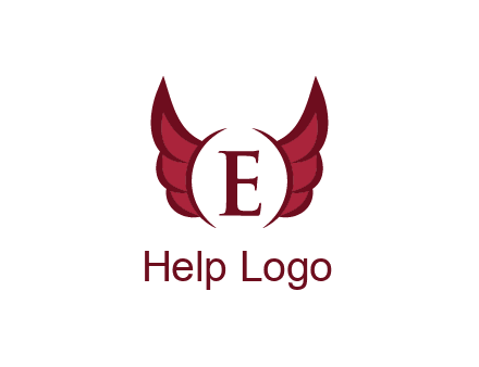 letter E between two wings