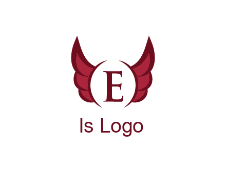 letter E between two wings