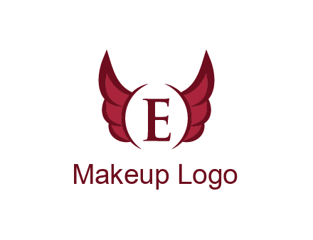 letter E between two wings