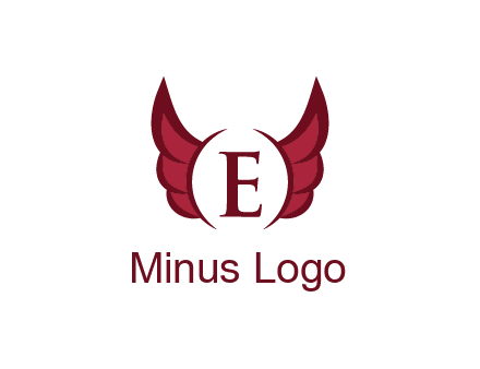 letter E between two wings