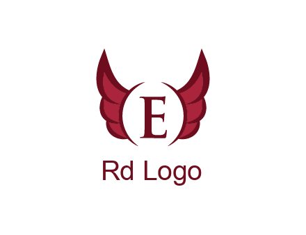 letter E between two wings