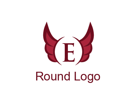 letter E between two wings