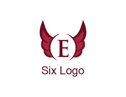 letter E between two wings