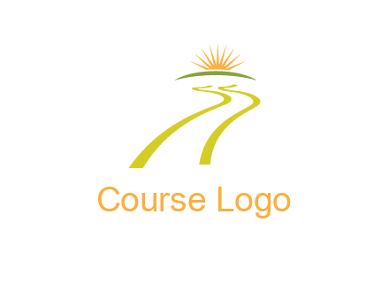 abstract road with sunrise symbol