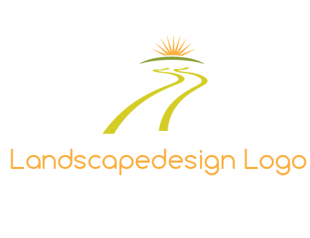abstract road with sunrise symbol