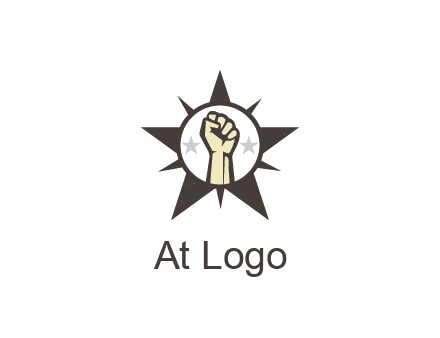 fist with stars in circle in star