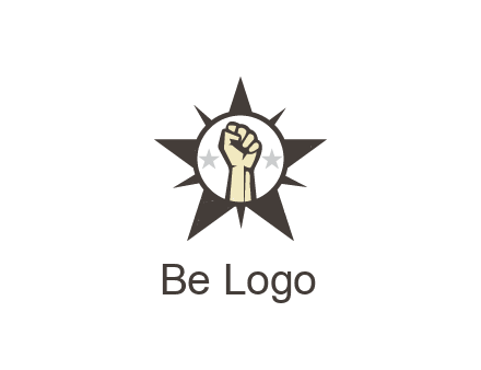 fist with stars in circle in star