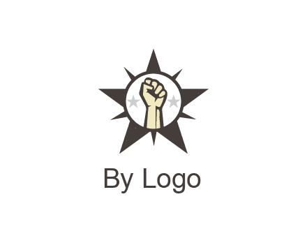 fist with stars in circle in star
