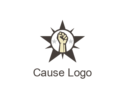 fist with stars in circle in star