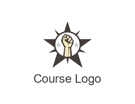 fist with stars in circle in star