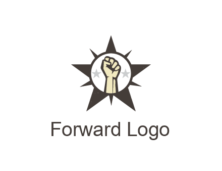 fist with stars in circle in star
