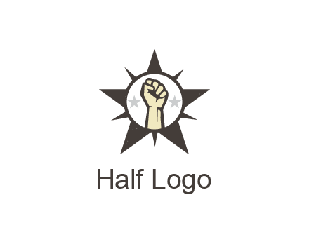 fist with stars in circle in star