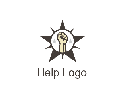 fist with stars in circle in star