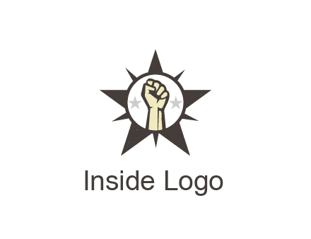 fist with stars in circle in star
