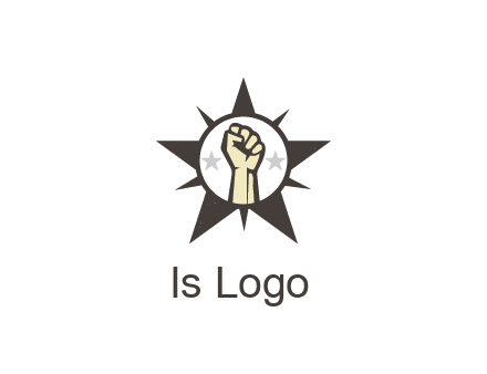 fist with stars in circle in star
