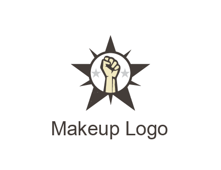 fist with stars in circle in star