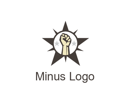 fist with stars in circle in star