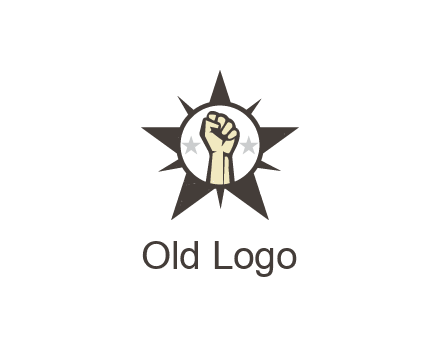 fist with stars in circle in star