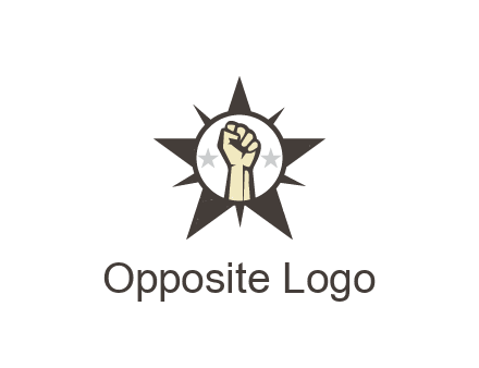 fist with stars in circle in star