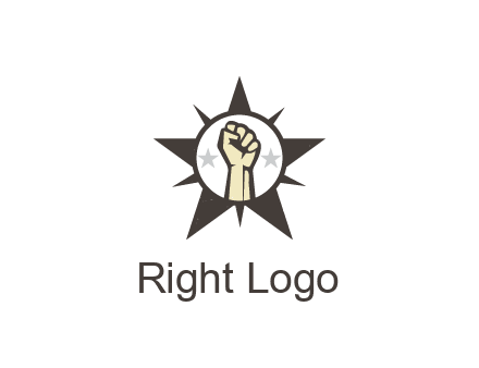 fist with stars in circle in star