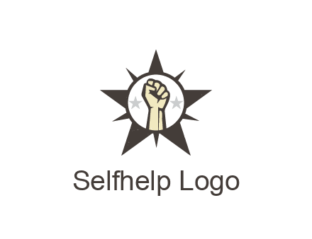 fist with stars in circle in star