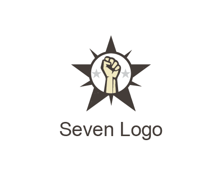 fist with stars in circle in star