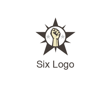 fist with stars in circle in star
