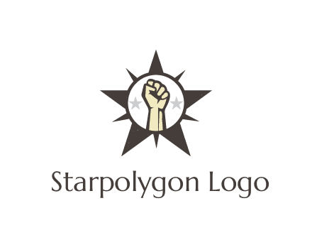 fist with stars in circle in star