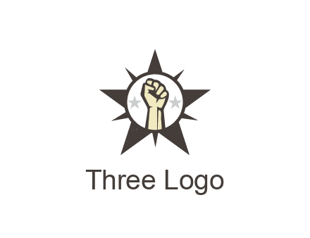 fist with stars in circle in star