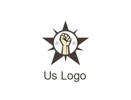 fist with stars in circle in star