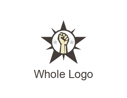 fist with stars in circle in star