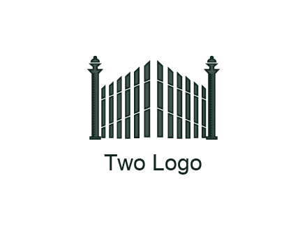abstract fence with pillars