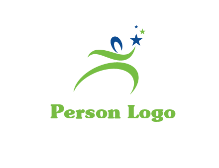 abstract person reach the stars symbol
