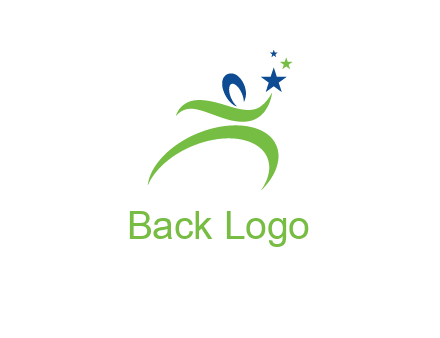 abstract person reach the stars symbol