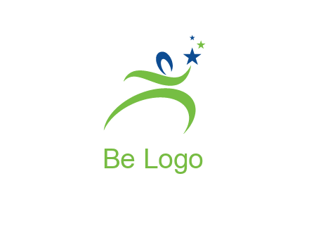 abstract person reach the stars symbol