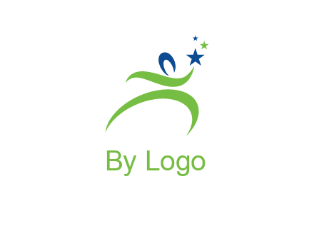 abstract person reach the stars symbol