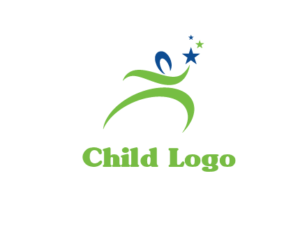 abstract person reach the stars symbol