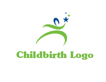 abstract person reach the stars symbol