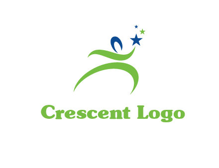 abstract person reach the stars symbol