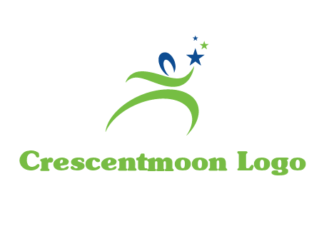abstract person reach the stars symbol
