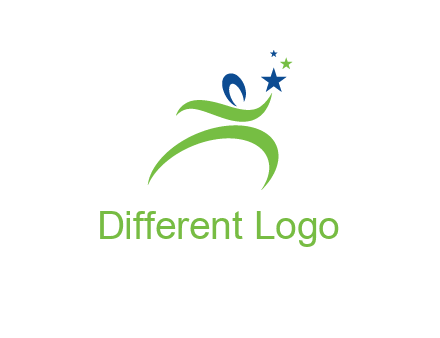 abstract person reach the stars symbol