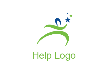 abstract person reach the stars symbol
