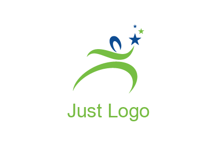abstract person reach the stars symbol