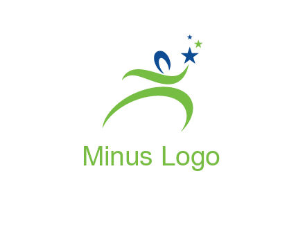 abstract person reach the stars symbol
